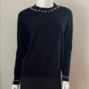 Liv Milano Black Knitwear W/ Stones